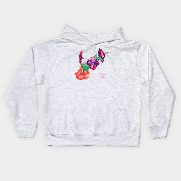 Egon Schiele Flowers Kids Hoodie by ArtOfSilentium